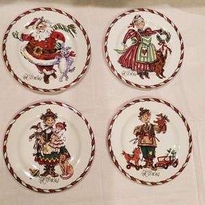 Bob Mackie Christmas Pie or Salad Plate set